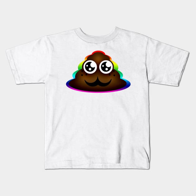 Rainbow Poop Emoji Kids T-Shirt by Not Meow Designs 